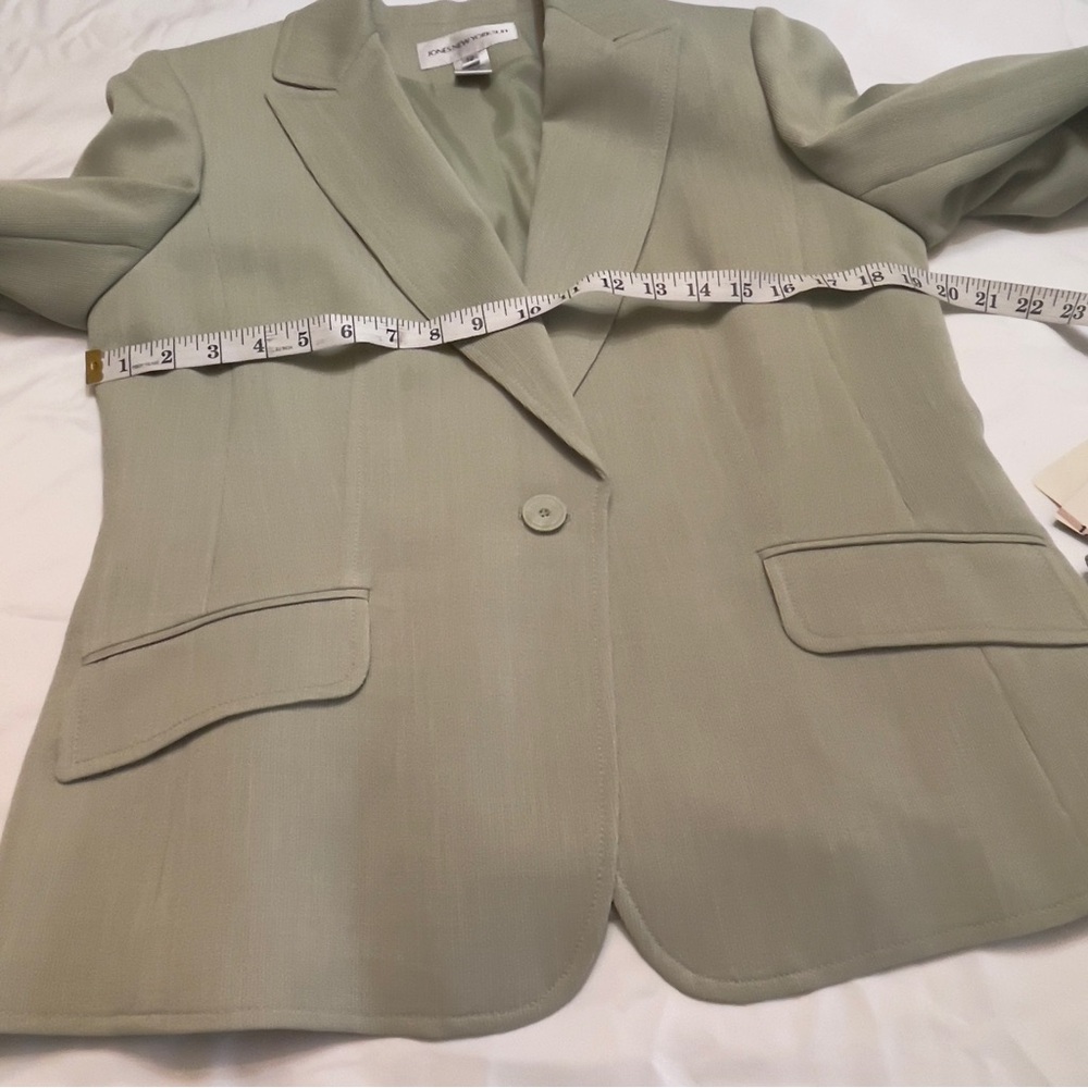 Jones NY Light Sage Green Blazer PantSuit 2Pc Set Sz 12 NWT High Waist Loose Fit - Picture 8 of 16